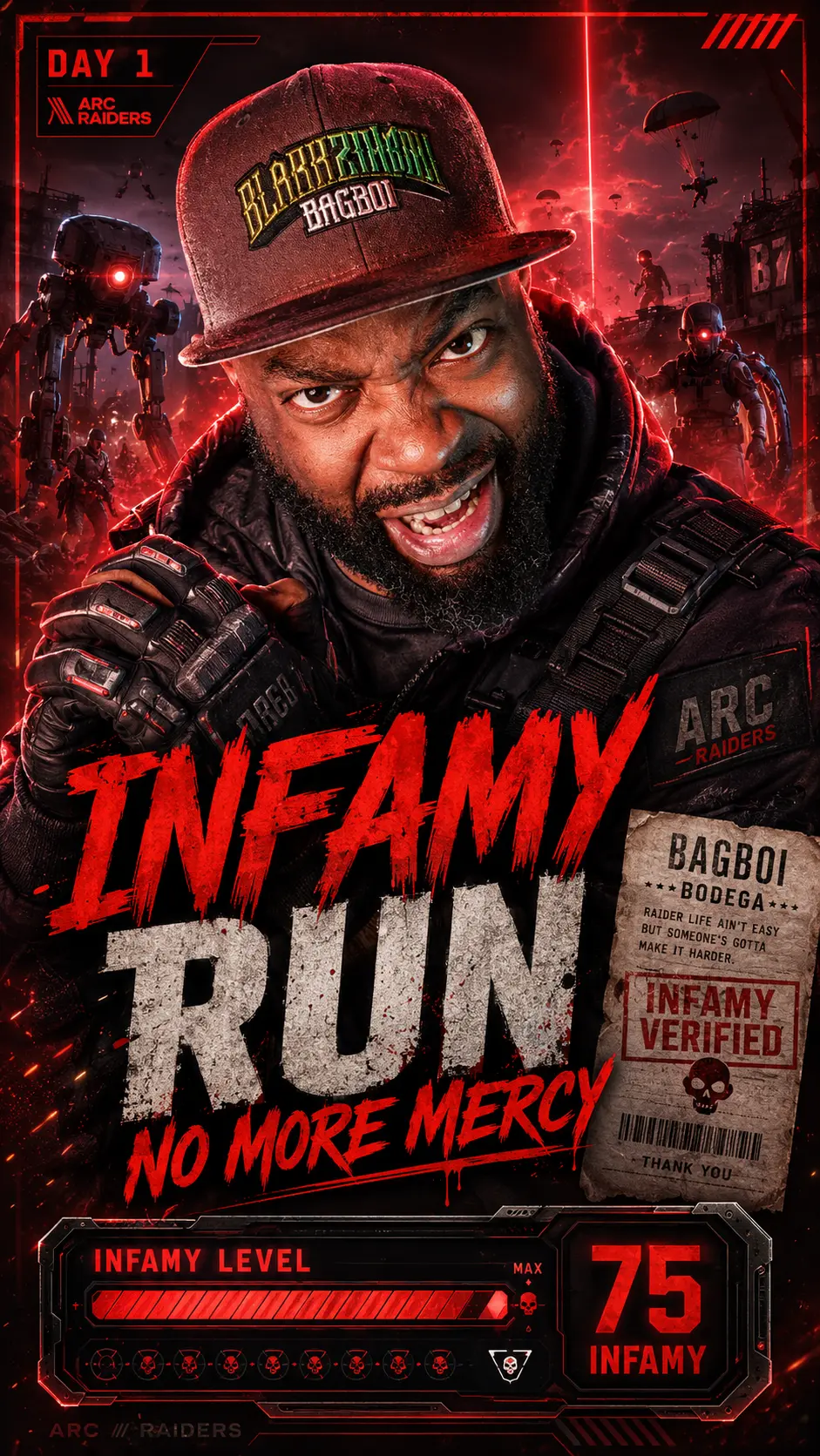 Day 1 — Infamy Run, No More Mercy, 75 Infamy